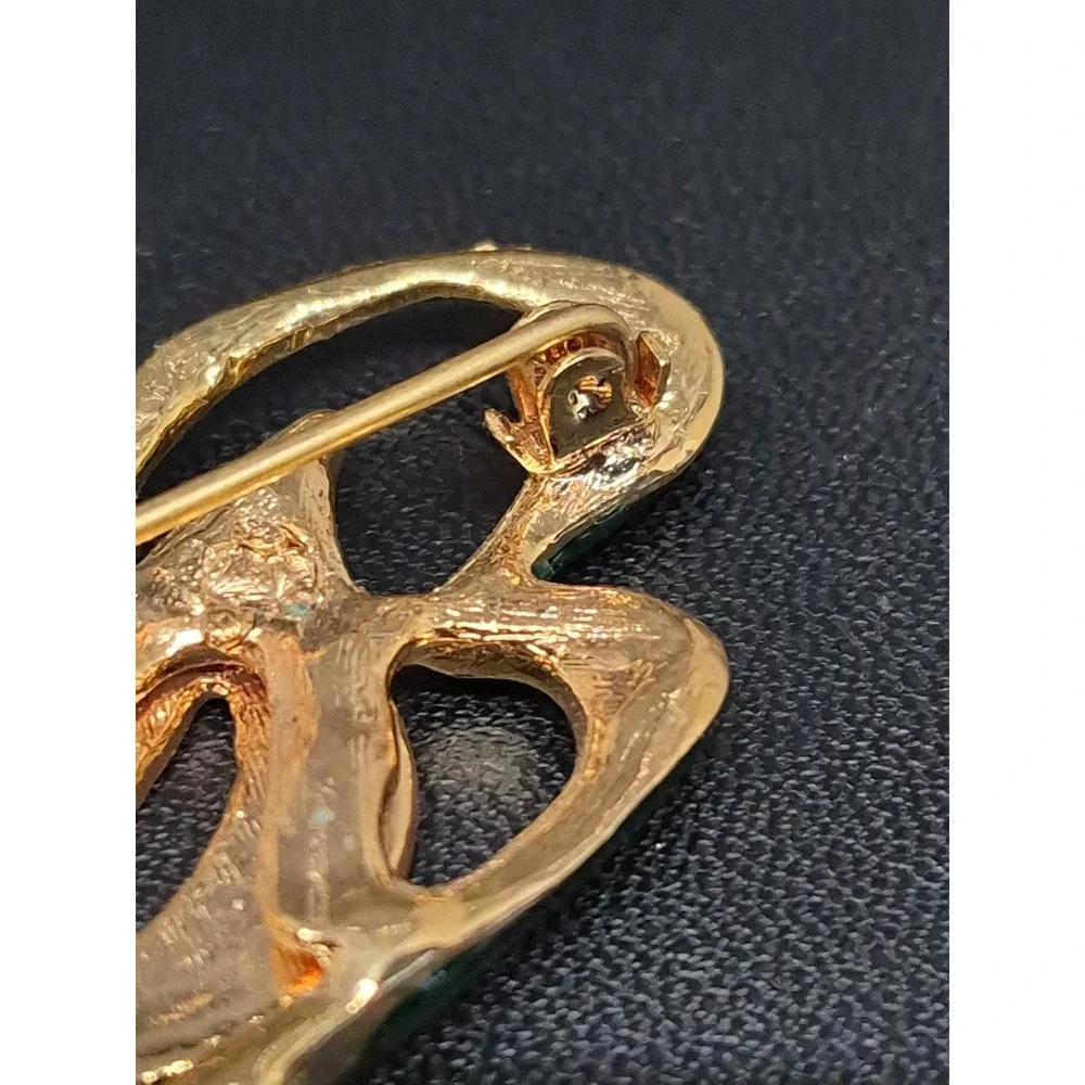 Masquerade Mask Brooch Comedy Tragedy Enamel Rhinestone Theater